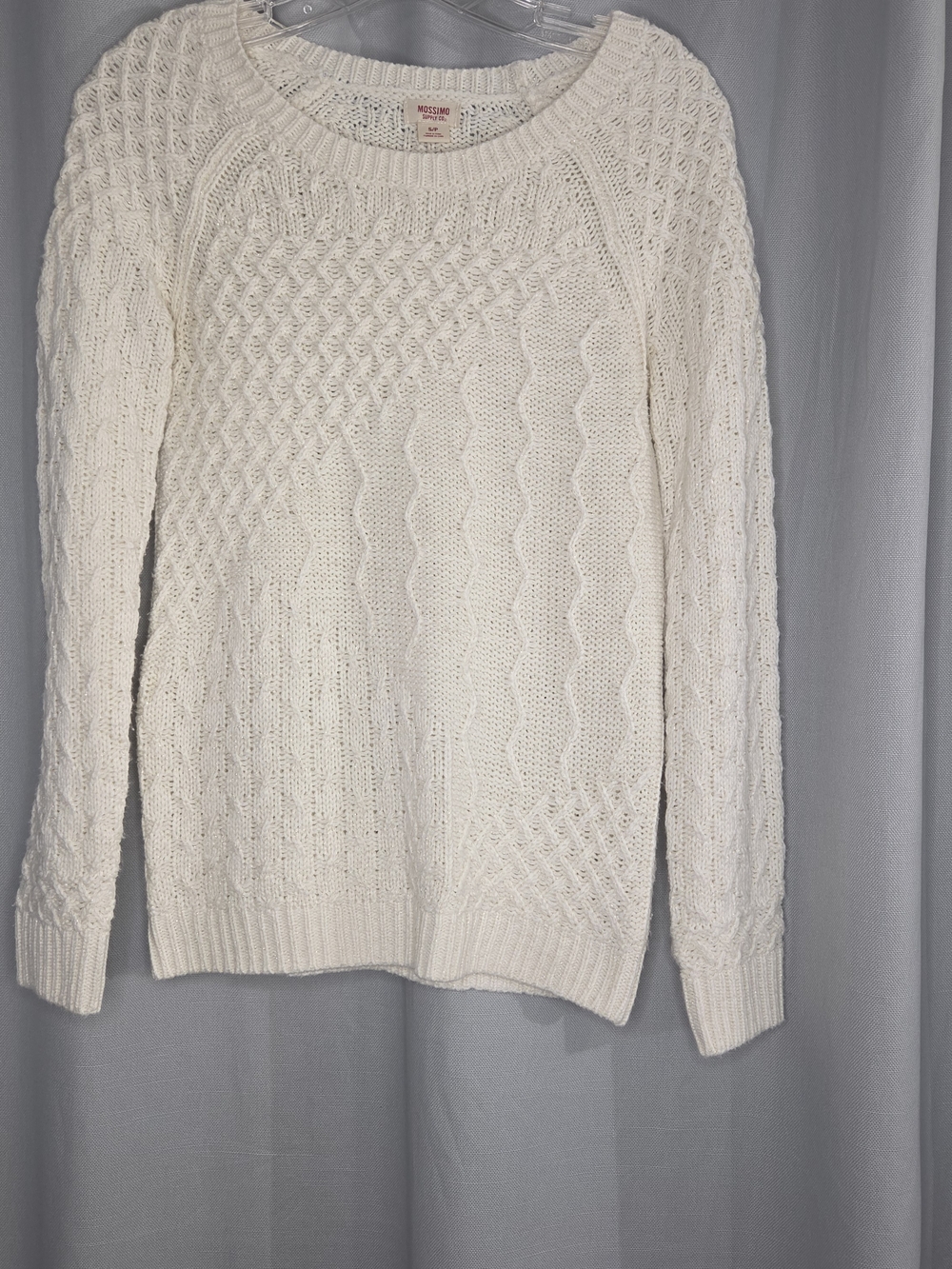 White  Cable Knit Women’s Sweater by Mossimo Size Small